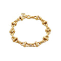 9K Yellow Gold Oval Link & Rings Bracelet/ 7.5'