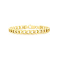 9K Yellow Gold Hollow 6-Sided Curb Chain Bracelet /7.5"