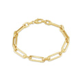 9K Yellow Gold DC 5.5mm Square Figabelcher 1+1 Bracelet /7.5