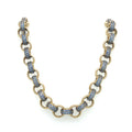 9K Yellow Gold Blue Cubic Zirconia Belcher Chain