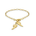 9K Yellow Gold Angel Wing T-Bar Bracelet /7"