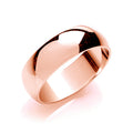 7mm Plain D-shape Wedding Band 18ct Rose