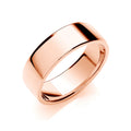 7mm Soft Court Shape Wedding Band 18ct Rose
