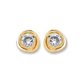 9ct Gold Medium CZ Knot Studs