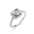 9ct Wg 0.40ctw Diamond Cluster Ring With D/c Bezel