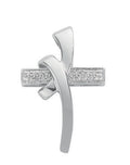 9ct White Gold 0.08ct Diamond Cross