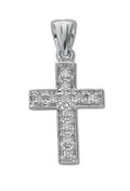 9ct White Gold 0.10ct Diamond Cross