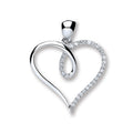 9ct White Gold 0.10ct Diamond Heart Pendant (£315)