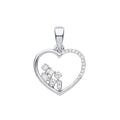 9ct White Gold 0.10ct Diamond Heart Pendant (£485)