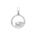 9ct White Gold 0.14ct Diamond Circle Pendant
