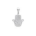 9ct White Gold 0.18ct Diamonds Hamsa Pendant
