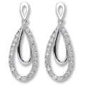 9ct White Gold 0.20ct Diamond Drop Earrings