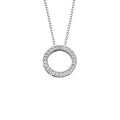 9ct White Gold 0.25ct Diamond Circle Pendant With 18in/45cm Chain