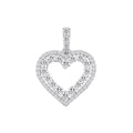 9ct White Gold 0.50ctw Heart Pendant