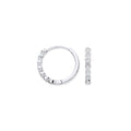 9ct White Gold Round 0.10ctw Diamond Hoops