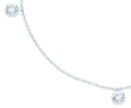 9ct White Gold Rub-over 0.25ctw Diamond (18in/45cm) Chain