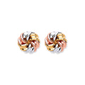 9ct Y, W & Rose Gold Tight Knot Studs