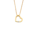9ct Yellow Gold 0.04ct Diamond Heart Pendant With 18in/45cm Chain