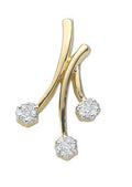 9ct Yellow Gold 0.16ct Diamond Drop Pendant