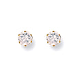 9ct Yellow Gold 4mm Claw Set CZ Studs