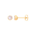 9ct Yellow Gold 4mm Rubover Set Clear CZ Studs