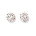 9ct Yellow Gold 7mm Claw Set CZ Studs