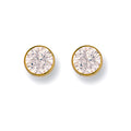 9ct Yellow Gold 7mm Rubover Set CZ Studs