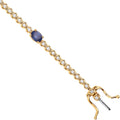 9ct Yellow Gold Bracelet 0.40ct Diamond 1.15ct Sapphire