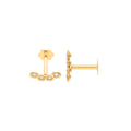 9ct Yellow Gold CZ Earrings Cartilage Stud