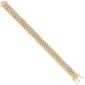 9ct Yellow Gold Fancy Link 0.21ctw Diamonds Child Bracelet