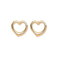 9ct Yellow Gold Open Heart Studs