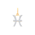 9ct Yellow Gold Pisces Zodiac 0.10ct Pendant