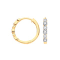 9ct Yellow Gold Round 0.10ctw Diamond Hoops (£435)