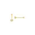 9ct Yellow Gold Round CZ Nose Pin Stud
