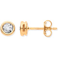 9ct Yg Rub-over Illusion Set 0.10ctw Diamond Studs