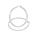 9K White Gold Plain 44mm Hoop Earrings