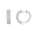 18K White Gold Diamond Huggie Hoop Earrings