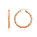 9K Rose Gold Dimple Facet Hoop Earrings