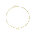 9K Yellow Gold Initial 'M' Adjustable Bracelet