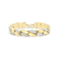 9K 2 Colour Gold Diamond Cut Chevron Bracelet 7.5"