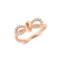 18K Rose Gold 0.18ct Diamond Set Bow Ring