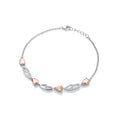 Champagne & Clear CZ Ladies Silver Bracelet