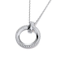 Circle Of Life CZ Silver Pendant With Chain