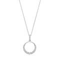 Circle Of Life With Graduated CZ Silver Pendant With Chain