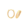 9K Yellow Gold Plain Oval Huggies
