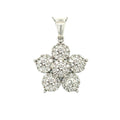 18K White Gold 0.98ct Diamond Flower Cluster Pendant