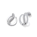 Flat Teardrop Silver Stud Earrings