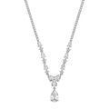 Graduated Pear Cut Tennis CZ Necklace