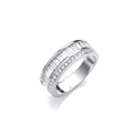 Half Et Baguette And Round CZ's Silver Ring