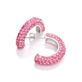 Half Hoop Stud With Pink CZ